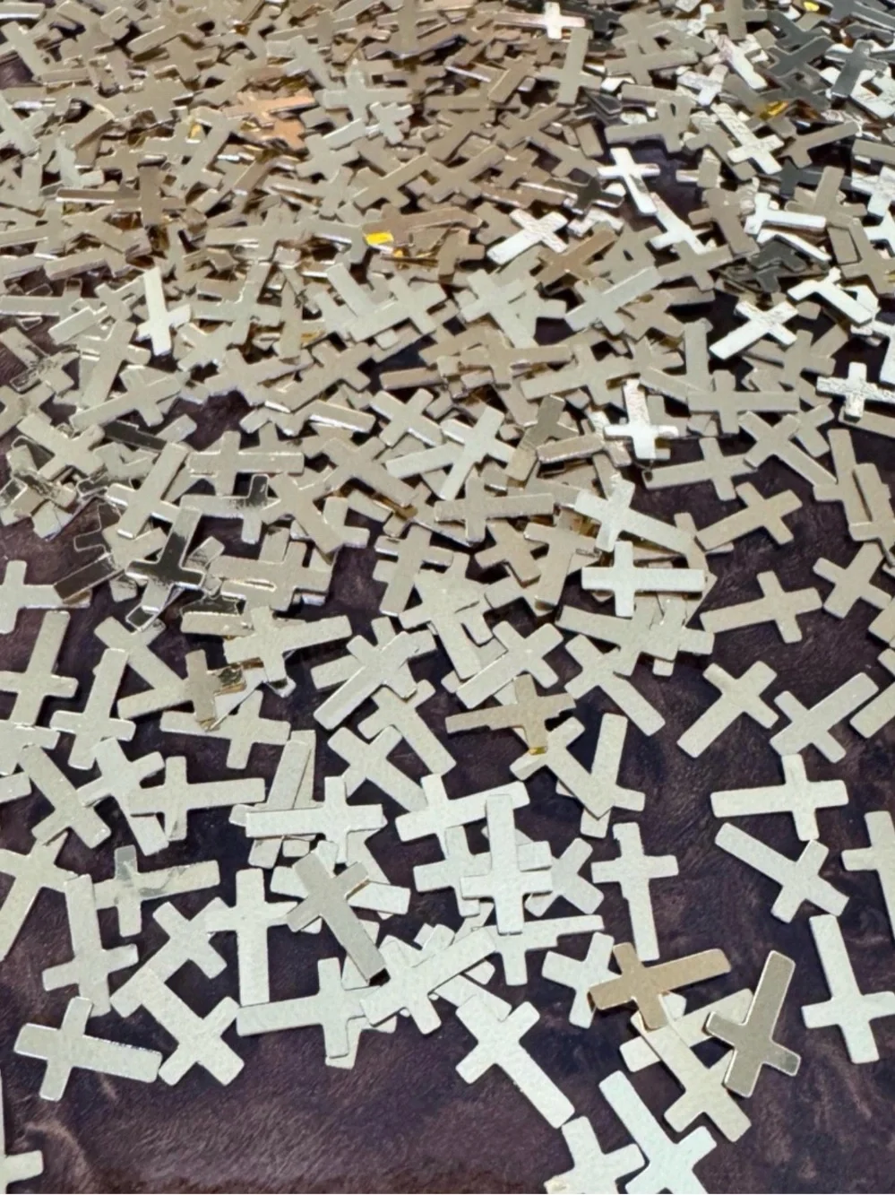 Gold Cross Confetti | 0.5 oz Religious Table Scatter | Baptism, First Communion,